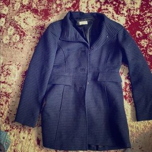 Navy blue fabric trench